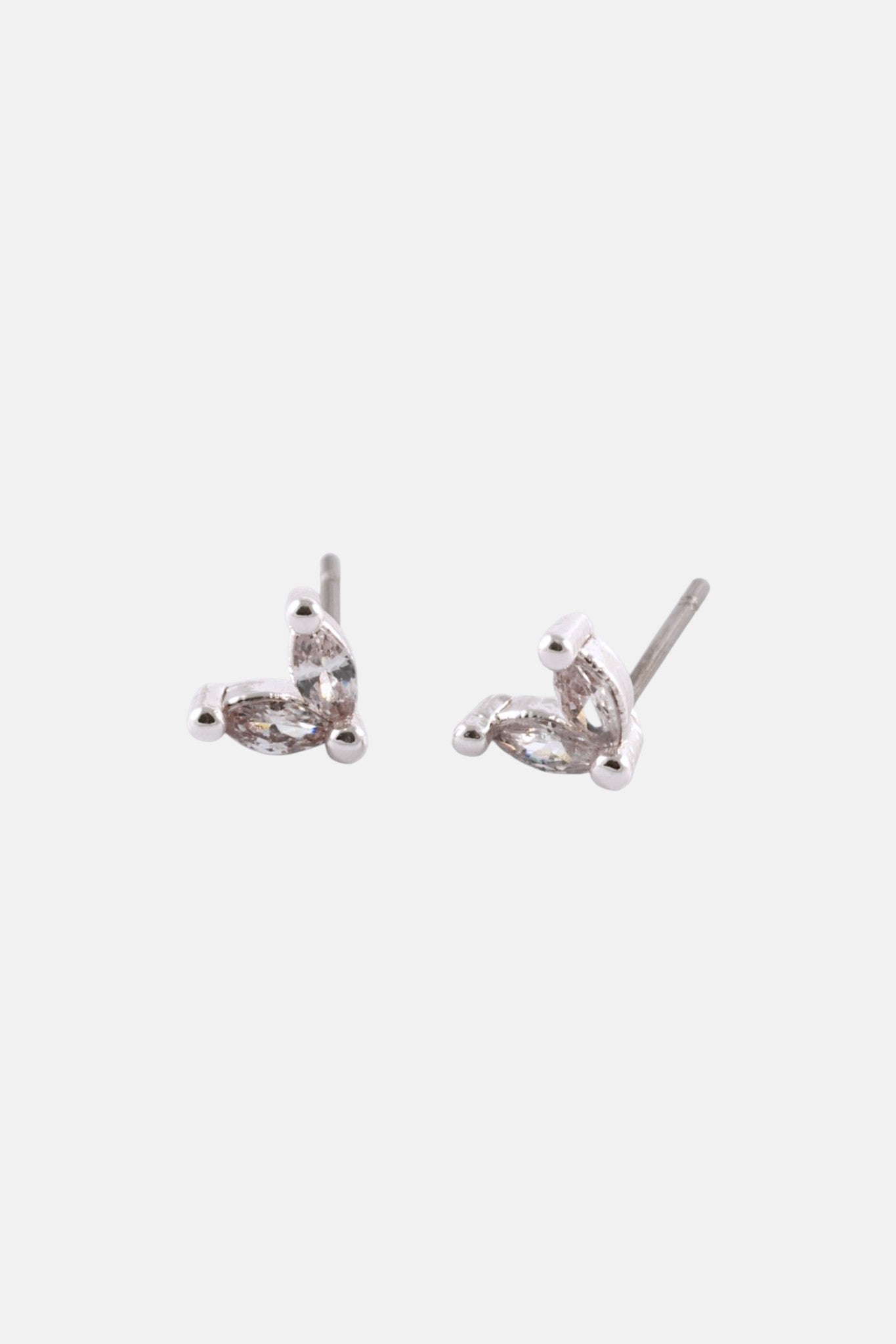 SILVER CZ MARQUISE STUD AND FLOWER HUGGIE PACK