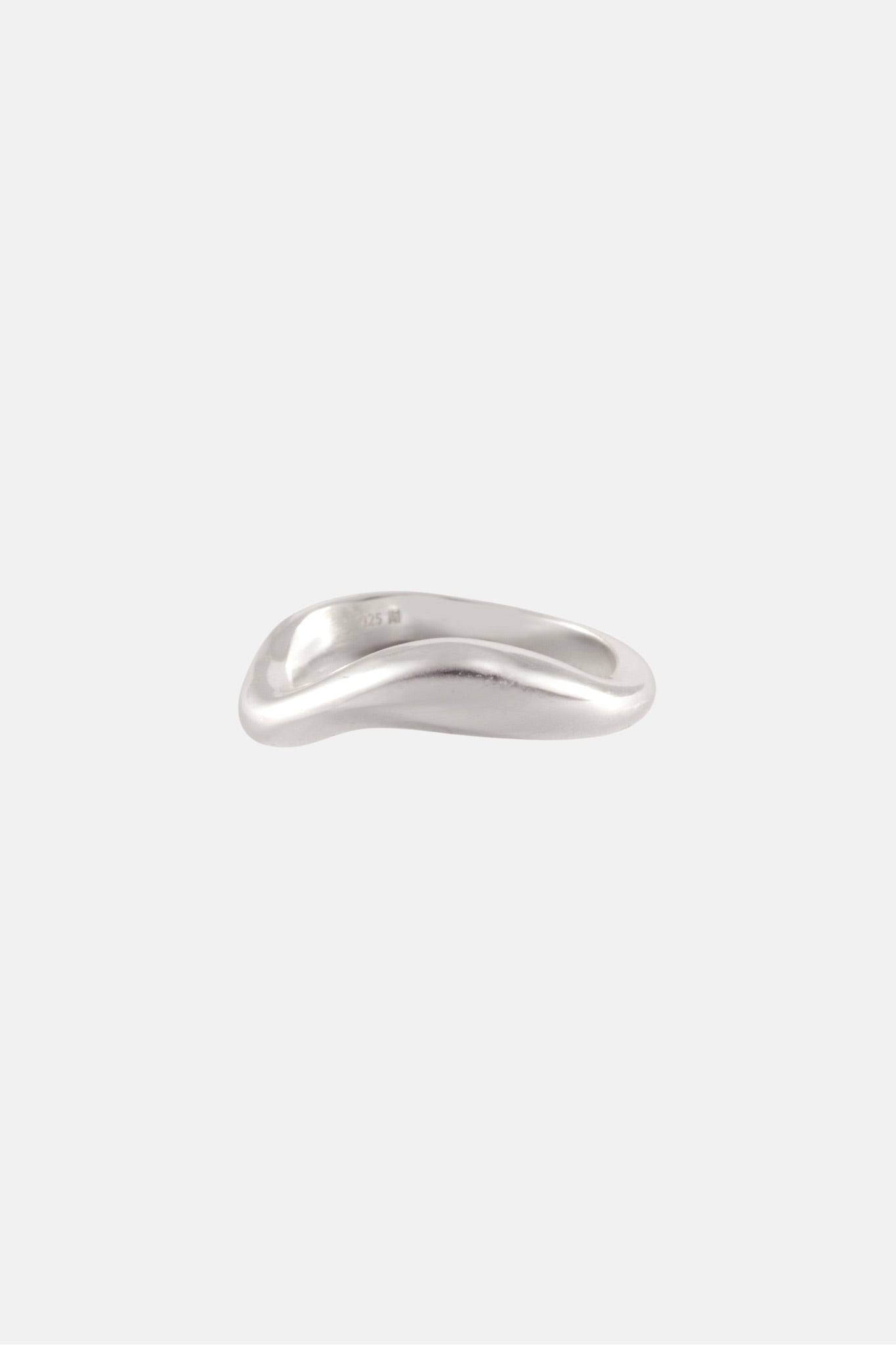 STERLING SILVER THIN WAVE POLISHED RING S/M