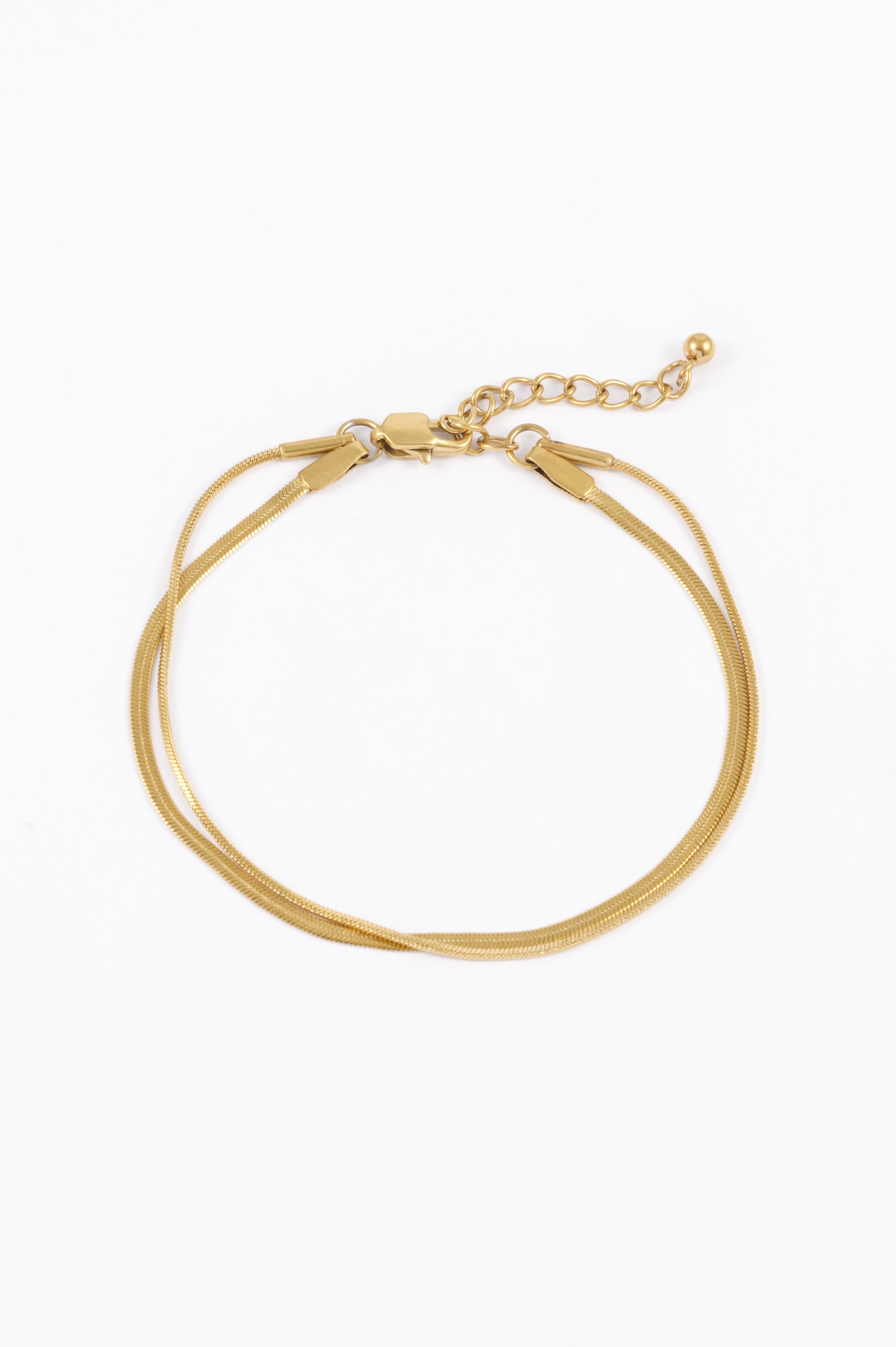 GOLD DOUBLE SNAKE CHAIN BRACELET