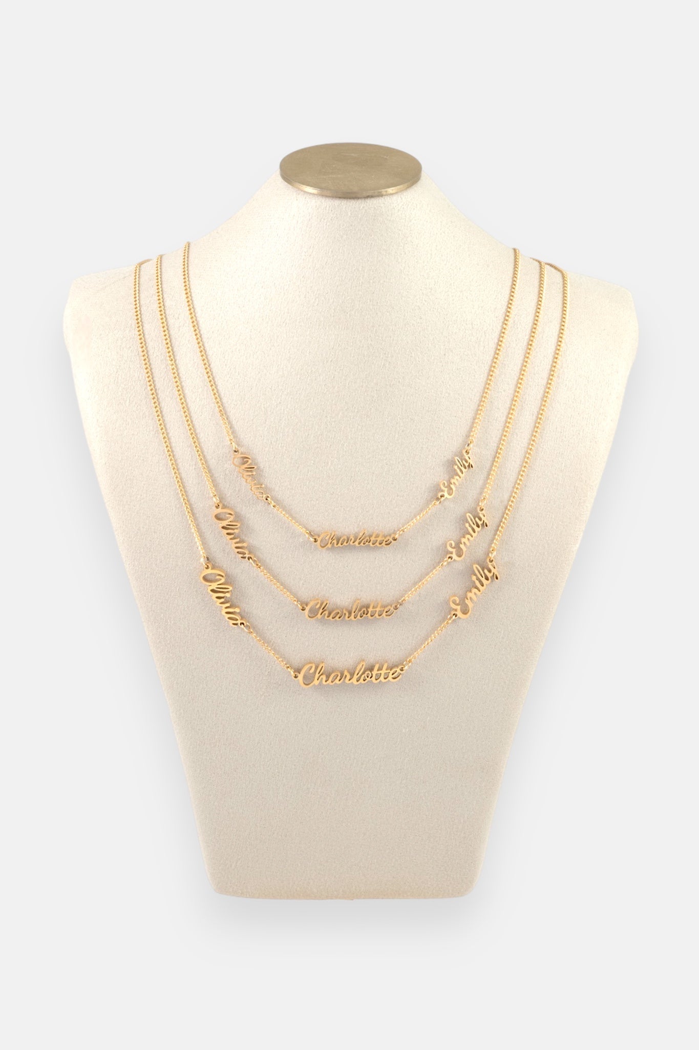 WATERPROOF 8mm GOLD THREE NAME NECKLACE