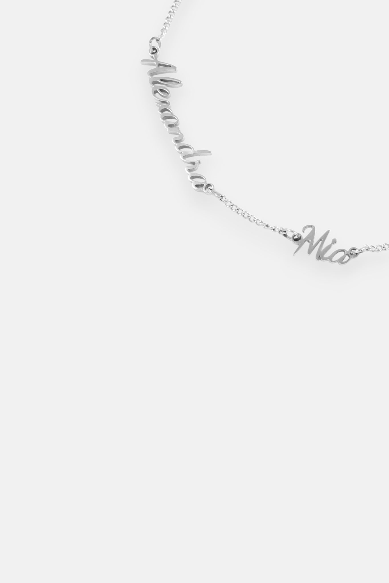 WATERPROOF 5mm SILVER TWO NAME BRACELET