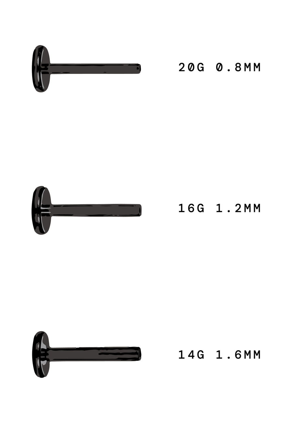 Body Piercing Size Guide