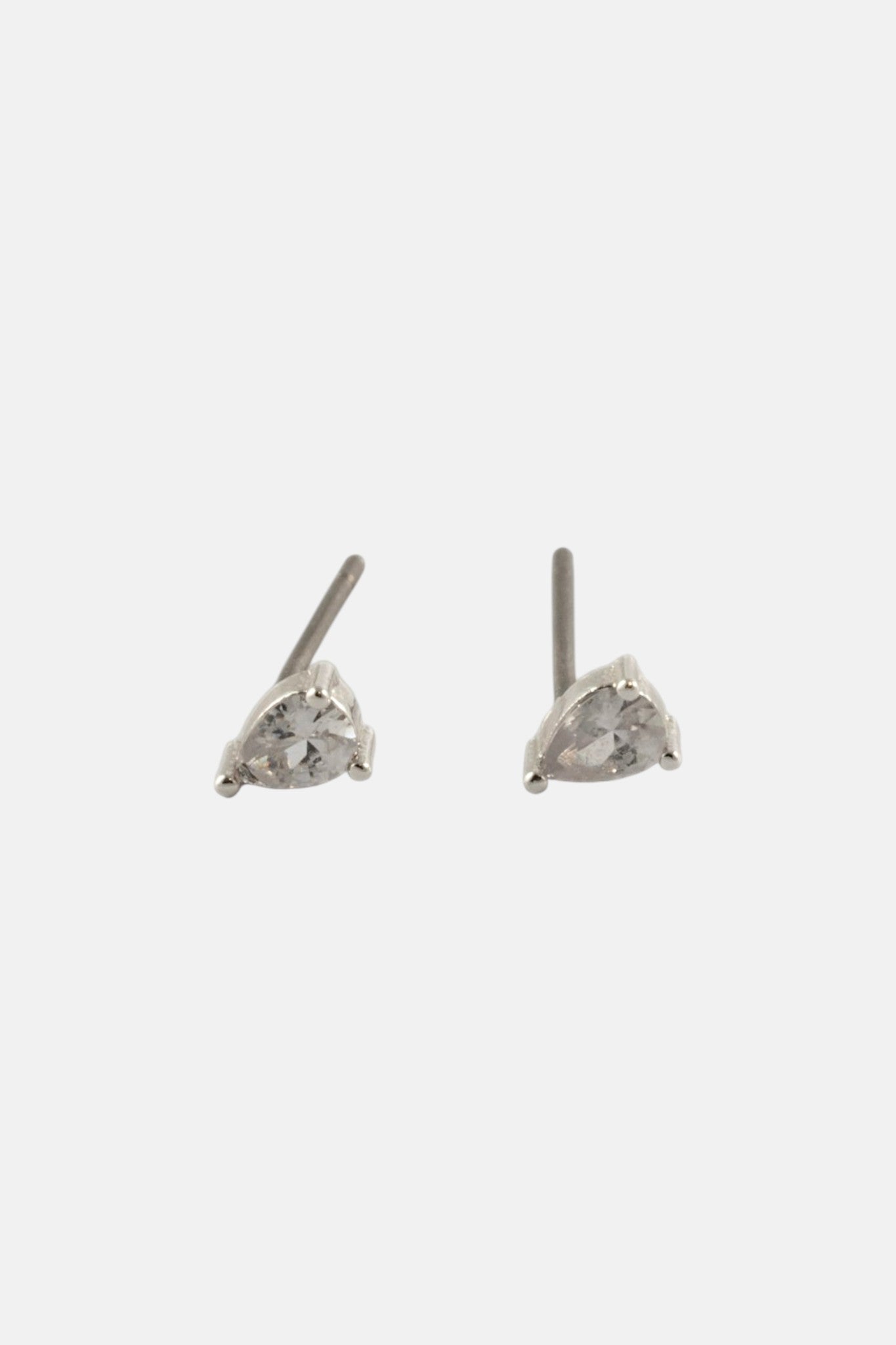 SILVER CZ OVAL STUD AND PAVE CHARM HUGGIE PACK