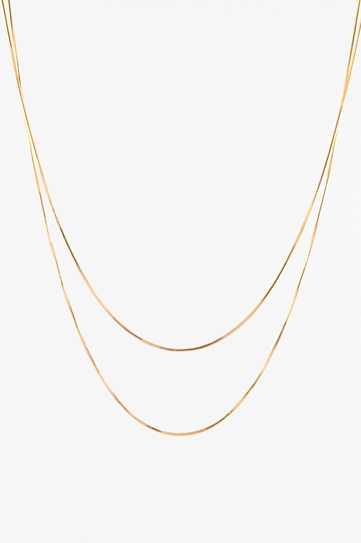 LONG GOLD DOUBLE STRAND CHAIN NECKLACE
