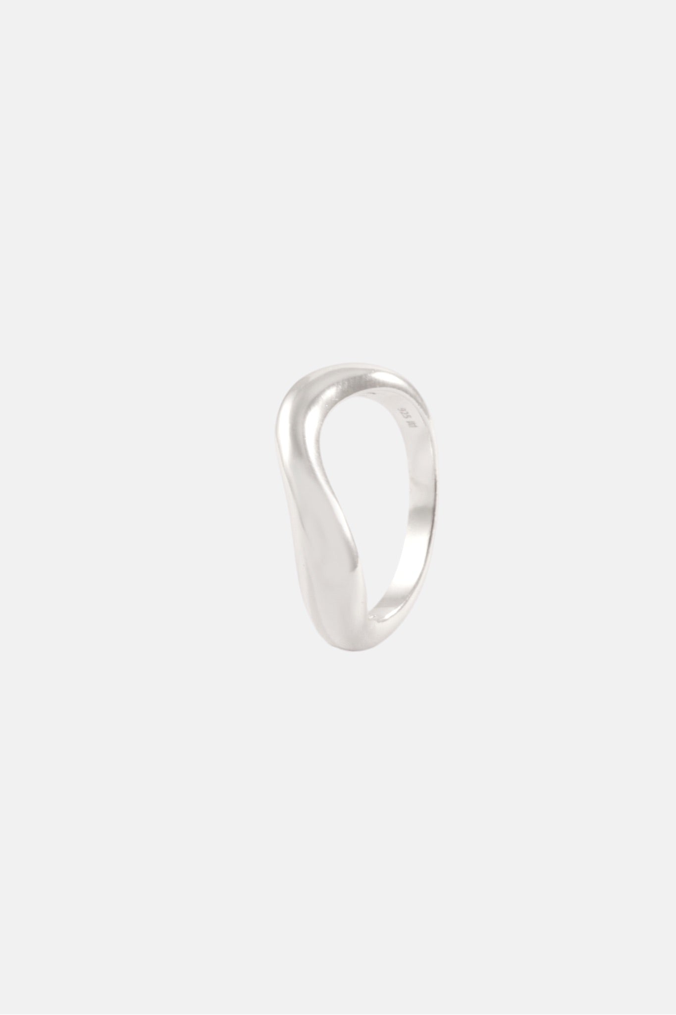 STERLING SILVER THIN WAVE POLISHED RING S/M