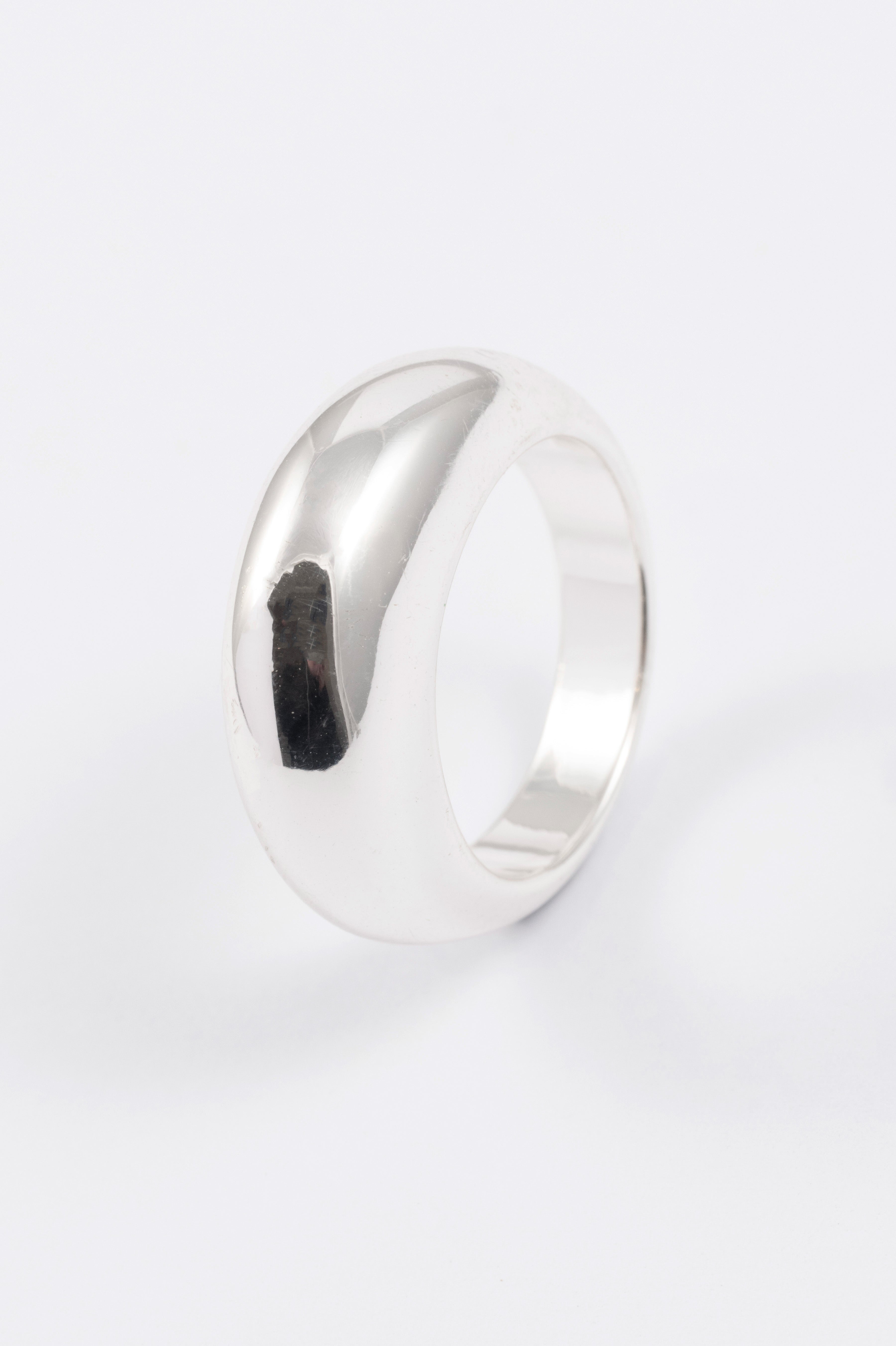 SILVER POLISHED CHUBBY RING S/M