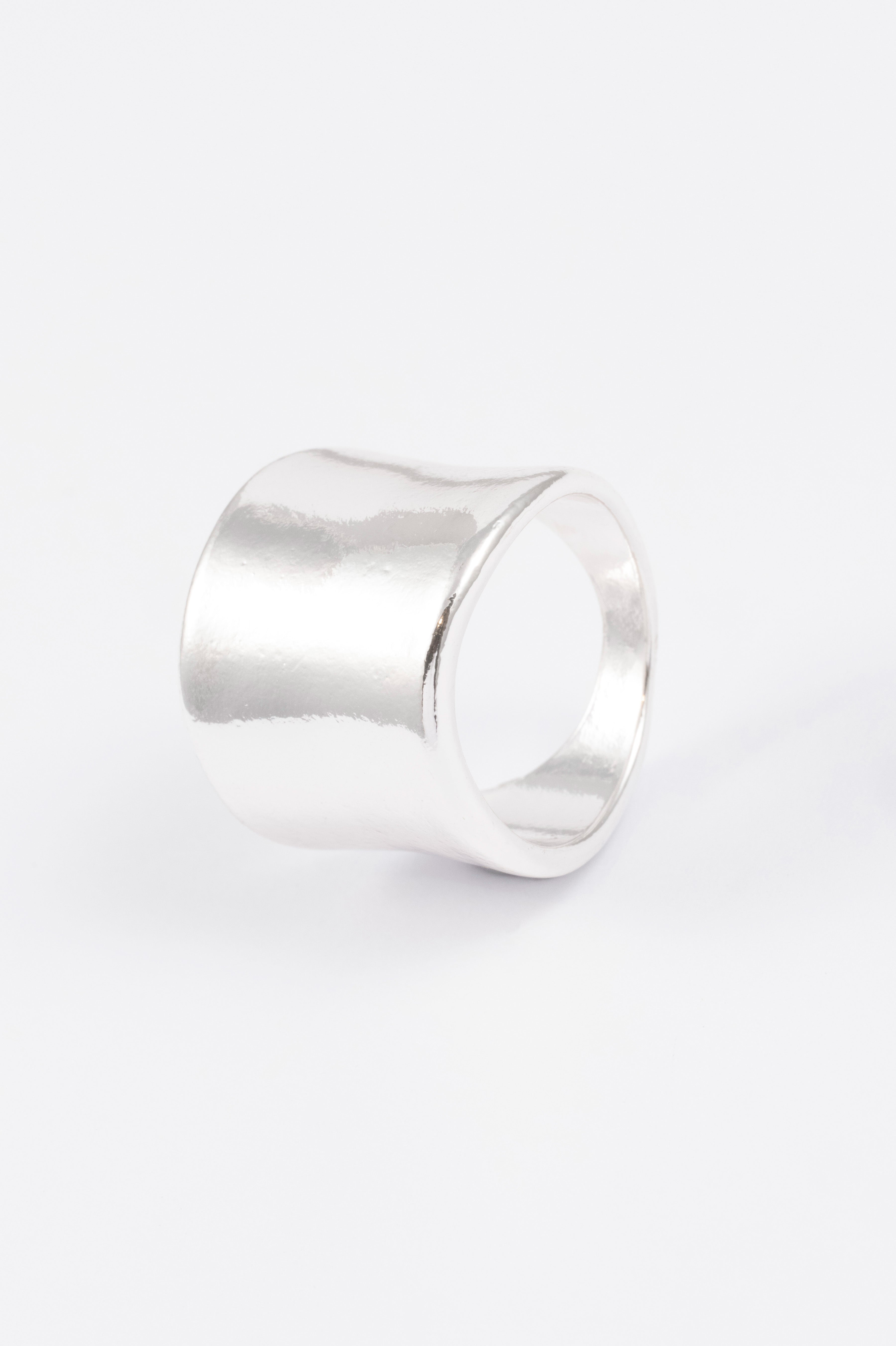 SILVER POLISHED ORGANIC RING S/M