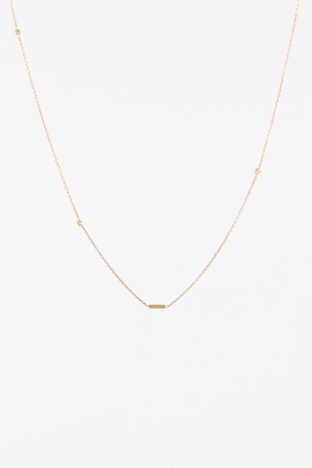WATERPROOF GOLD CZ & SIDE INTIAL SIDE I CHAIN