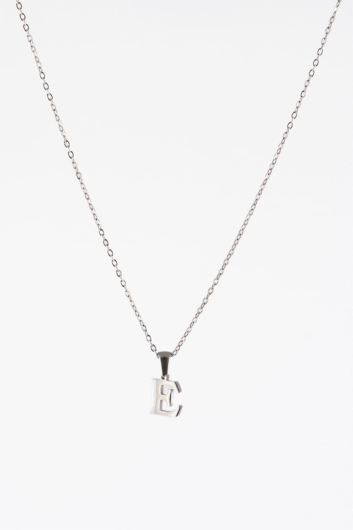 WATERPROOF SILVER METAL INITIAL E CHAIN