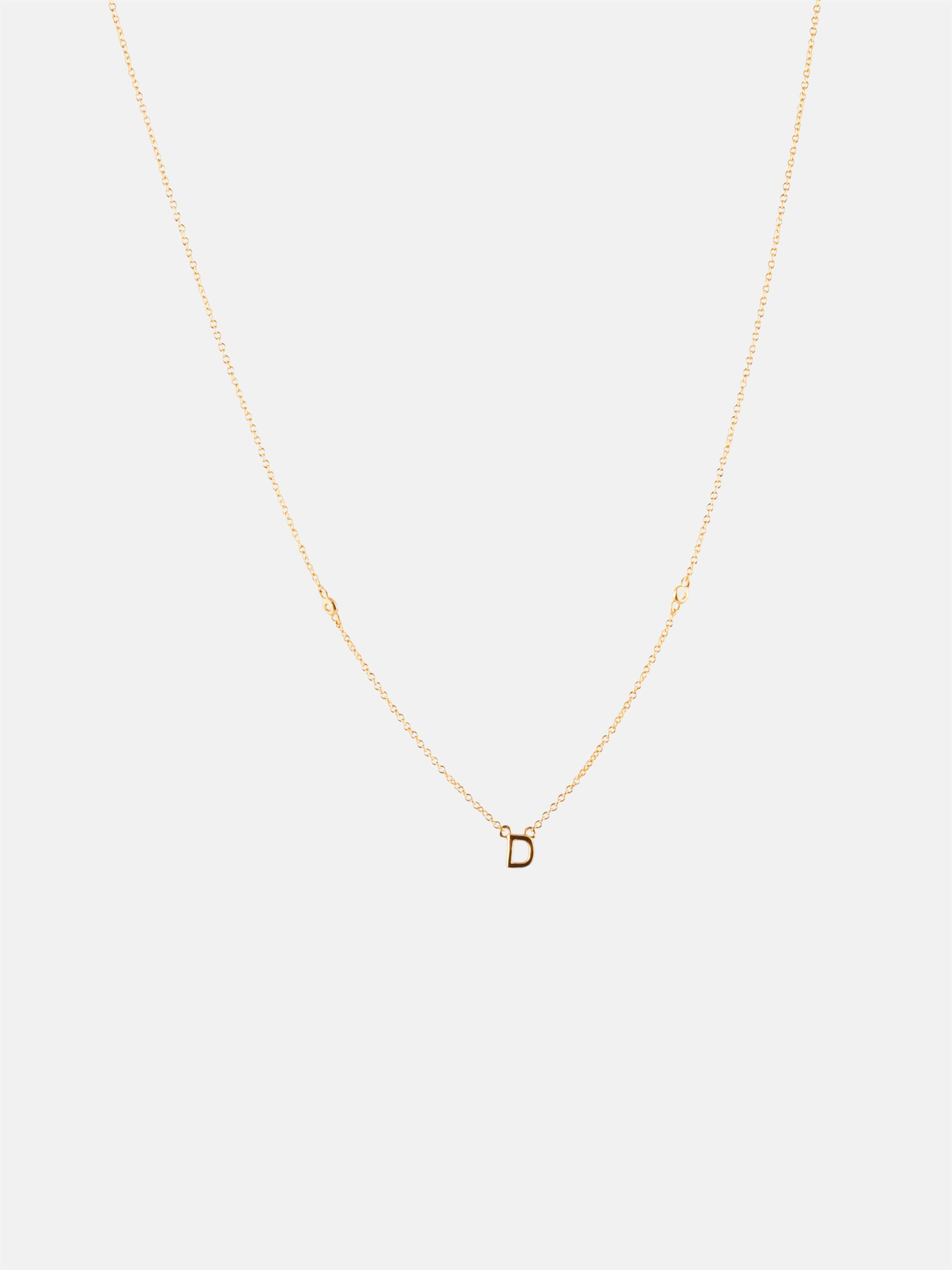 VERMEIL STERLING BEZEL SET INITIAL PDT- D
