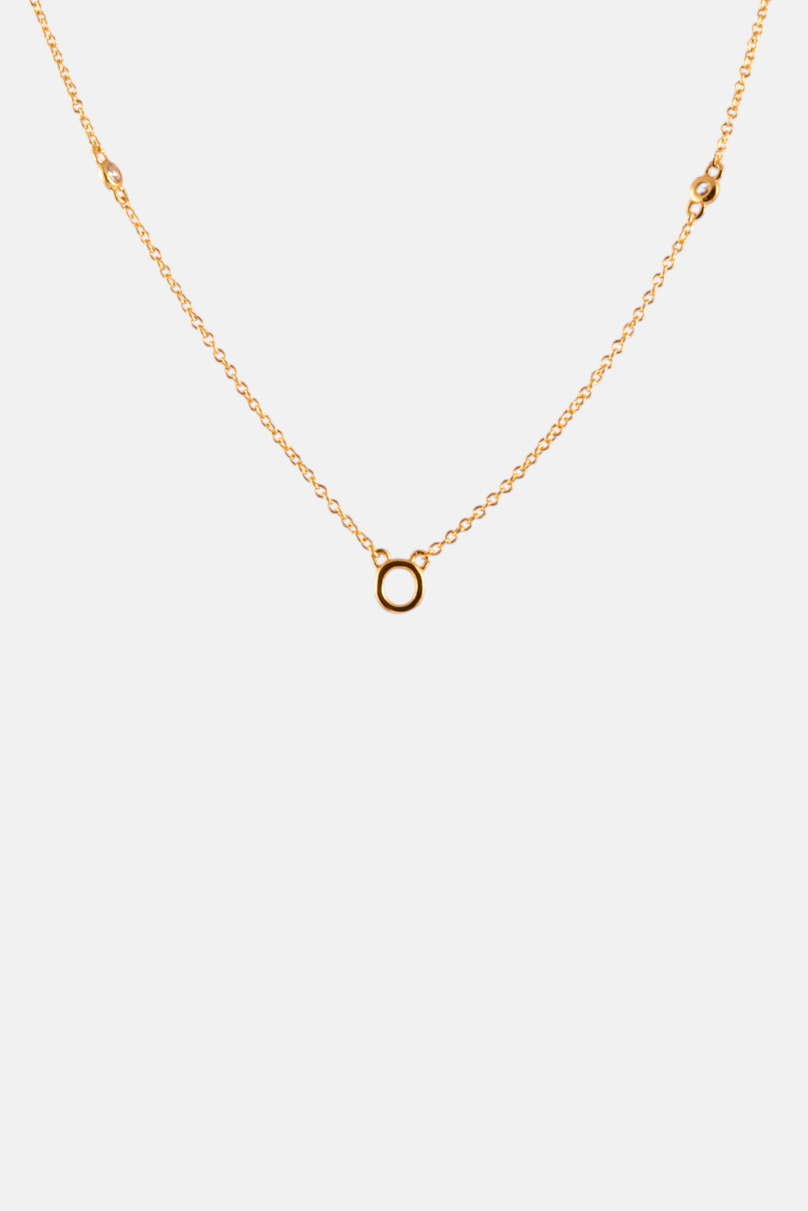 VERMEIL STERLING BEZEL SET STATION INITIAL PDT- O