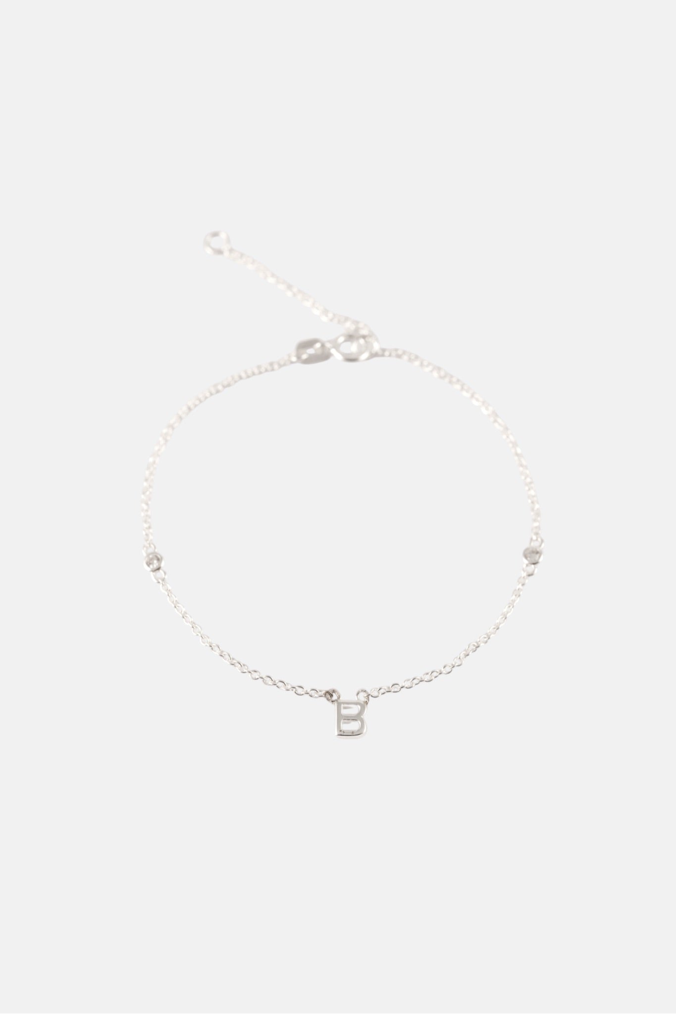 STERING SILVER BEZEL SET STATION INITIAL BLT- B