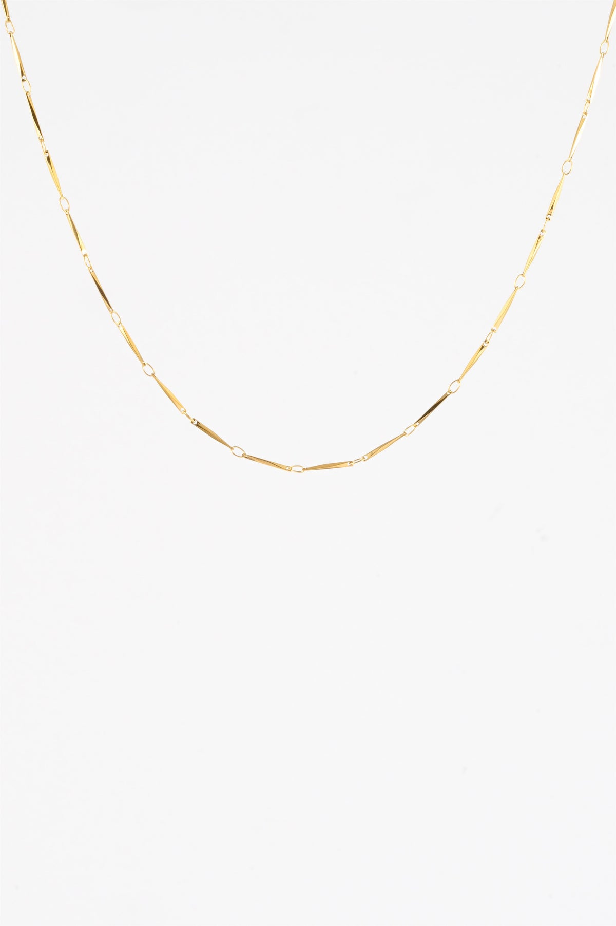 WP GOLD RECTANGLE STICK LINK CHAIN NECKLACE