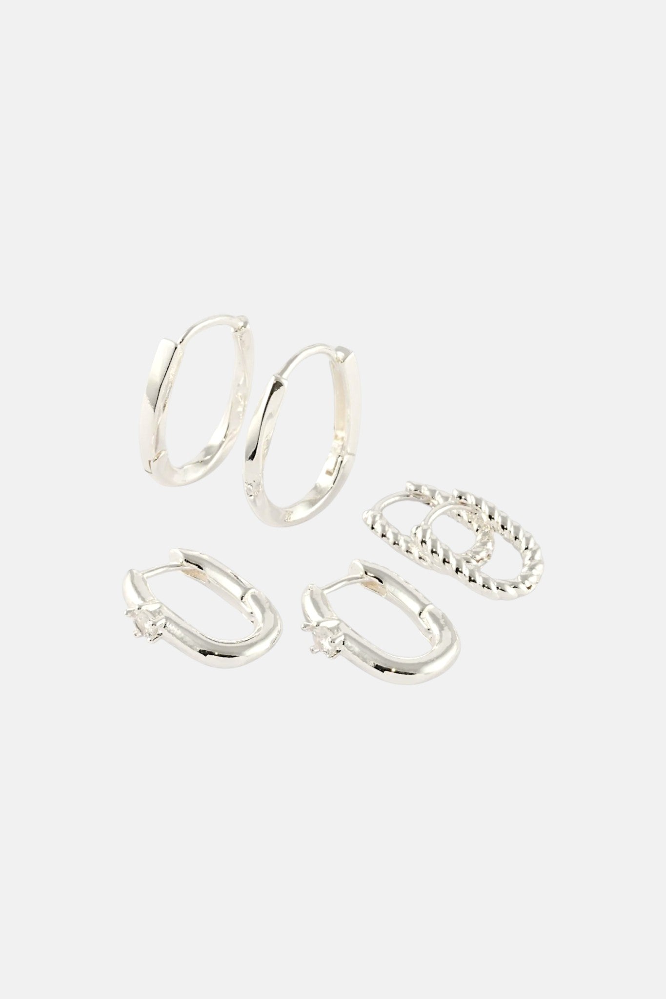 SILVER CLASSIC TWIST BEADED HUGGIE PACK