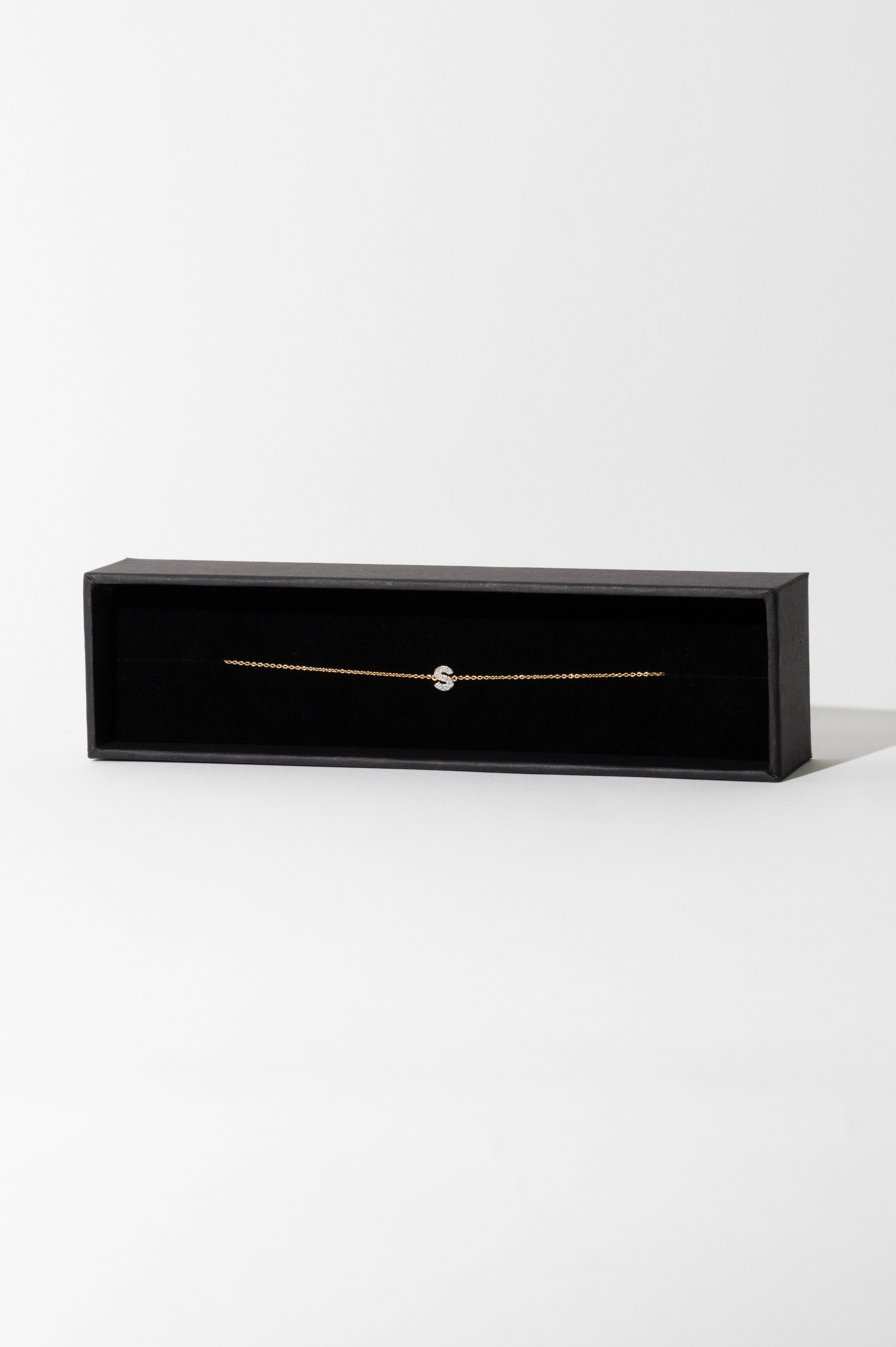 VERMEIL DIAMOND "S" CHAIN BRACELET