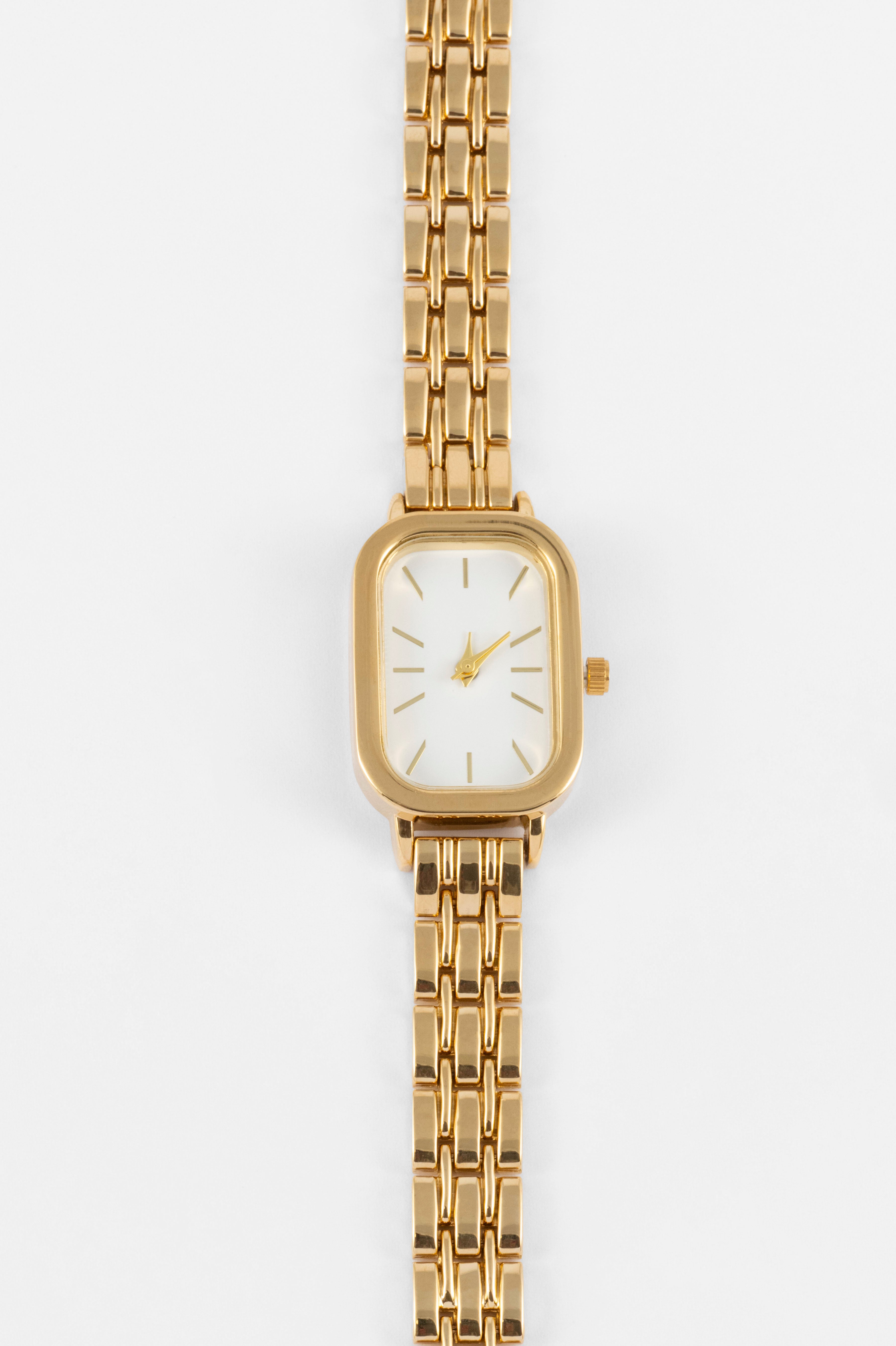 GOLD CLASSIC RECTANGLE FACE LINK WT