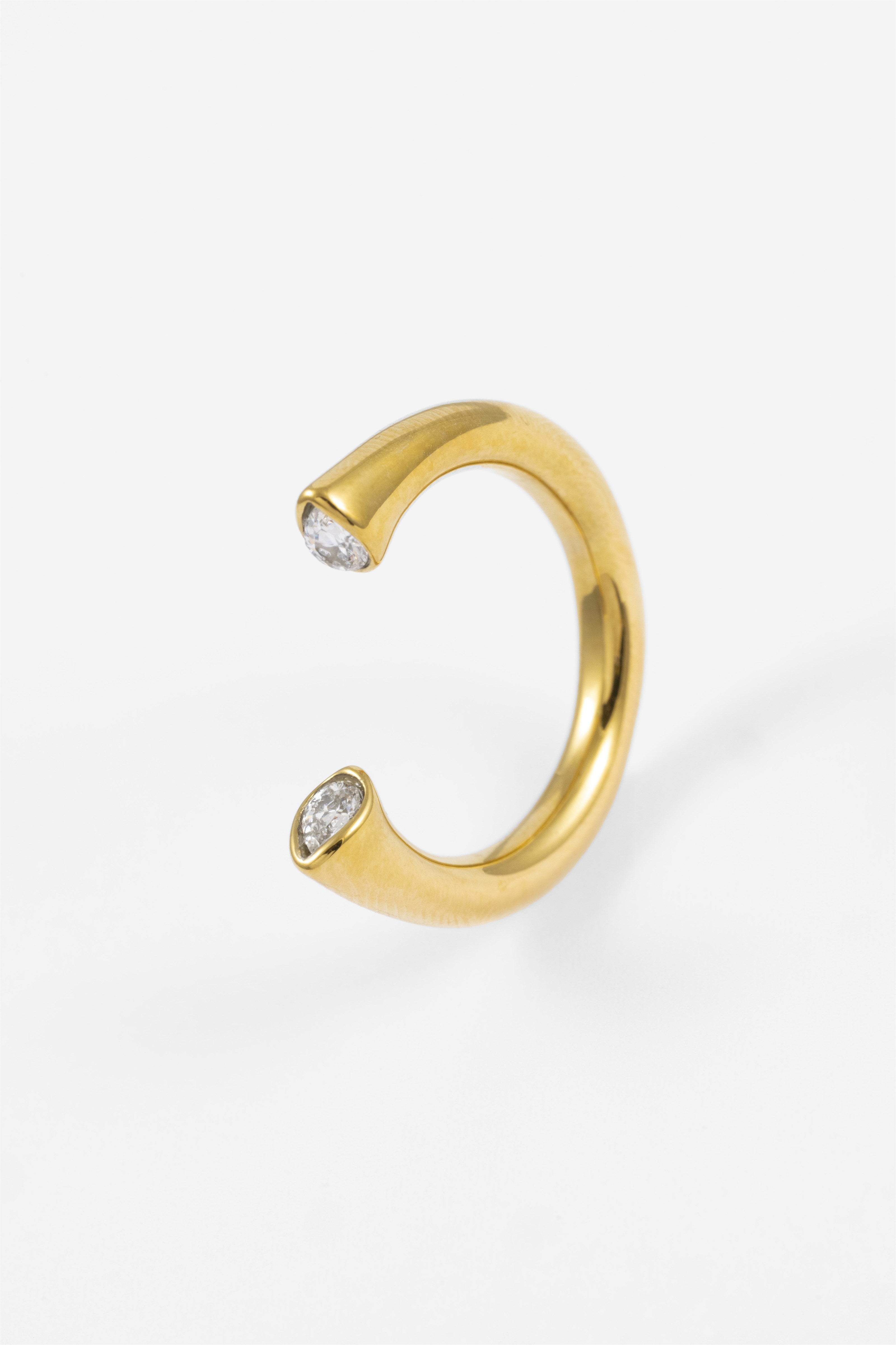 WATERPROOF GOLD THICK CZ STONE RING