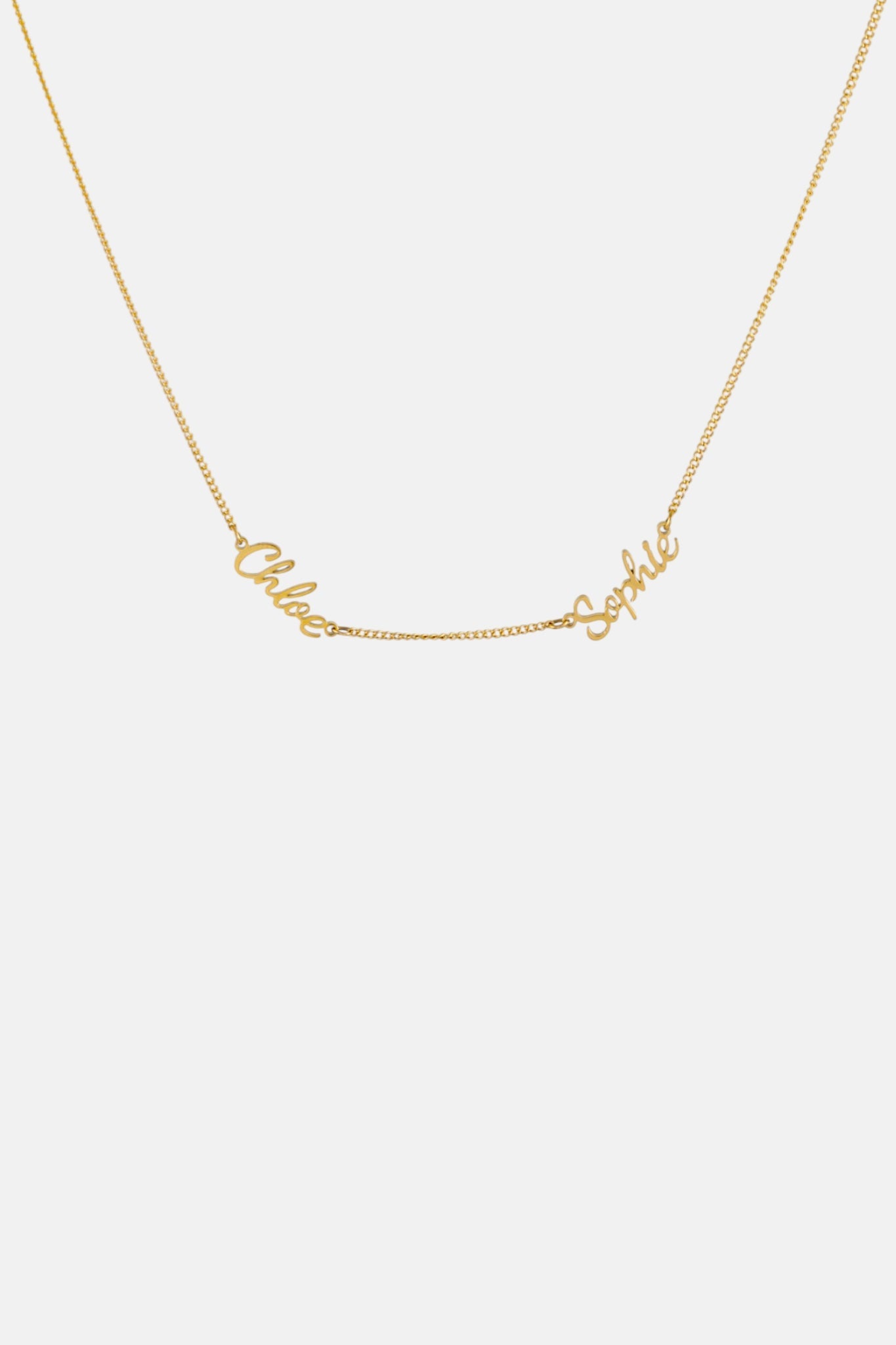 WATERPROOF 7mm GOLD TWO NAME NECKLACE