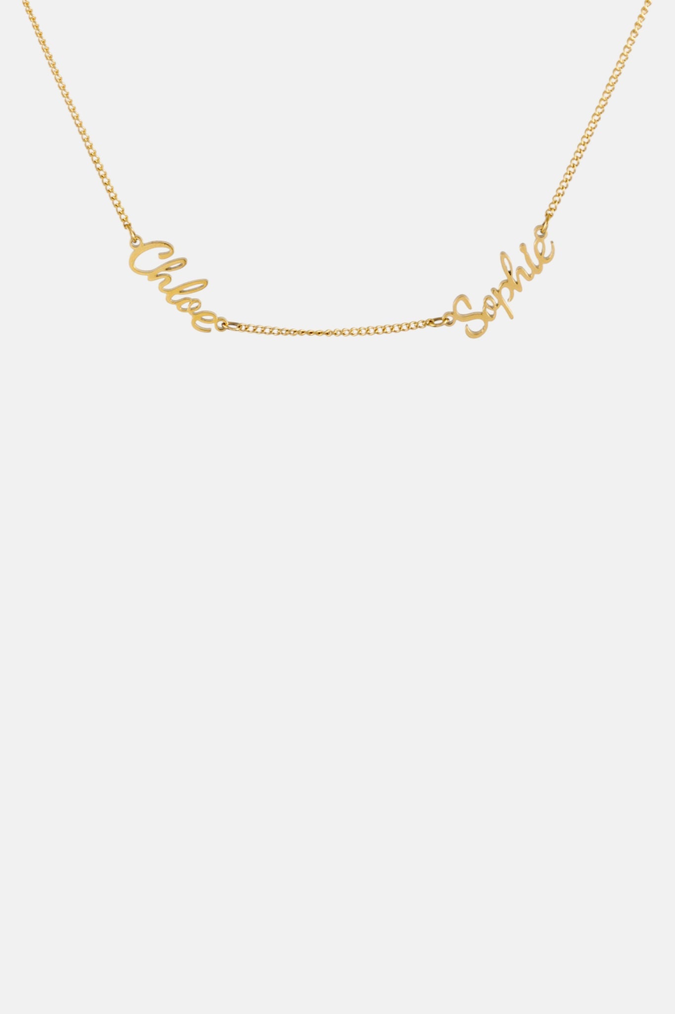 WATERPROOF 7mm GOLD TWO NAME NECKLACE
