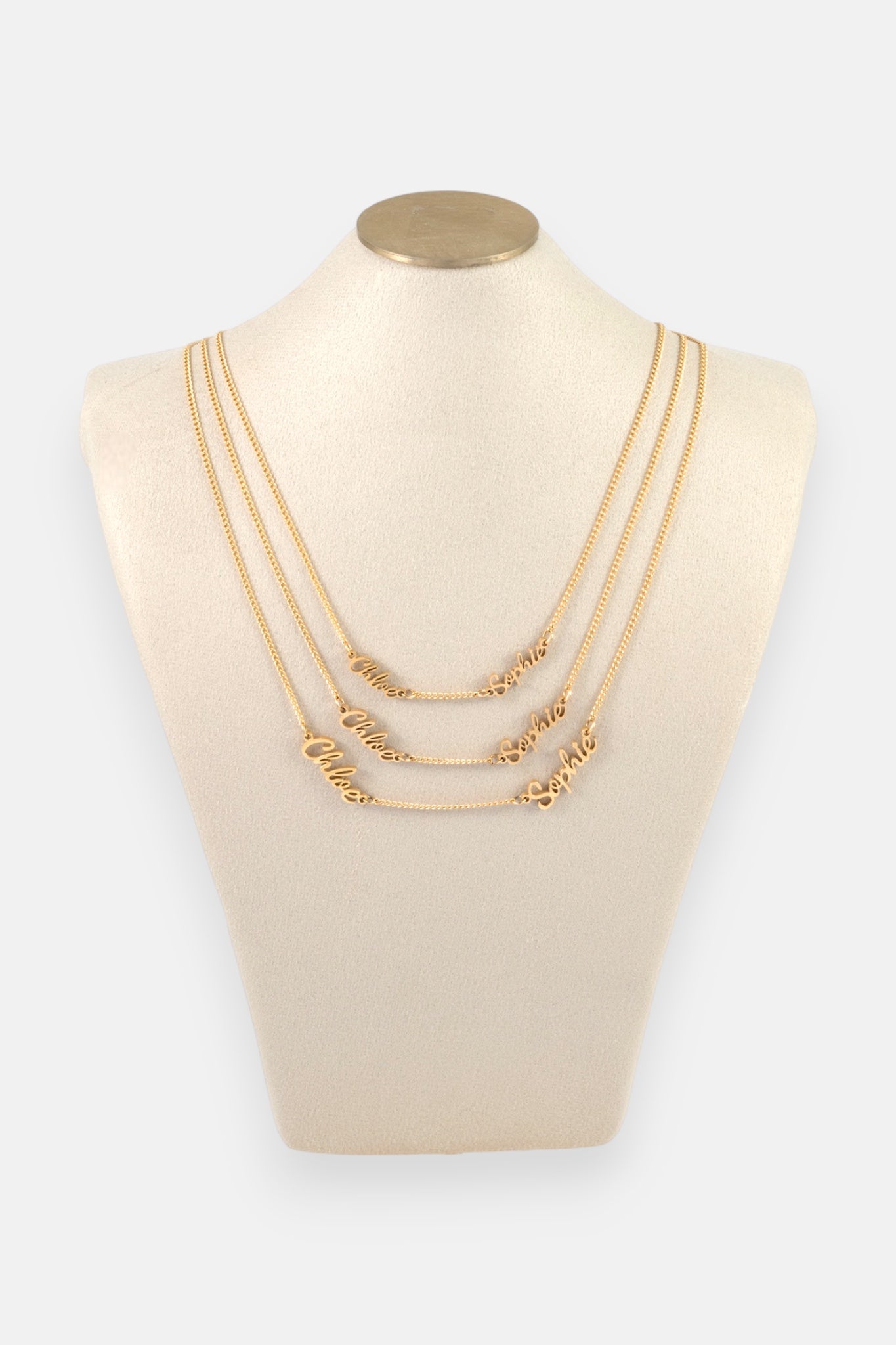 WATERPROOF 8mm GOLD TWO NAME NECKLACE