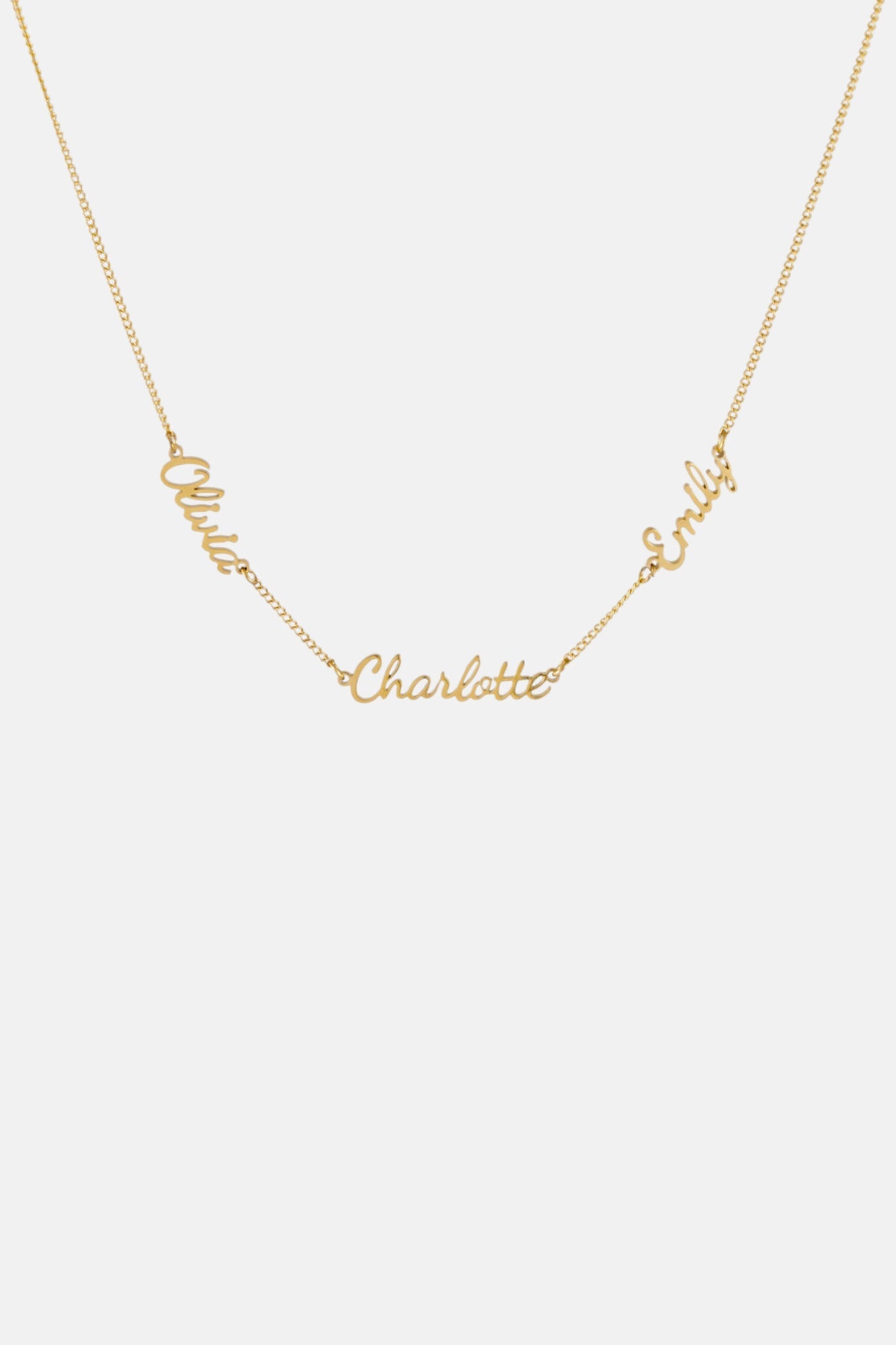 WATERPROOF GOLD THREE NAME NECKLACE