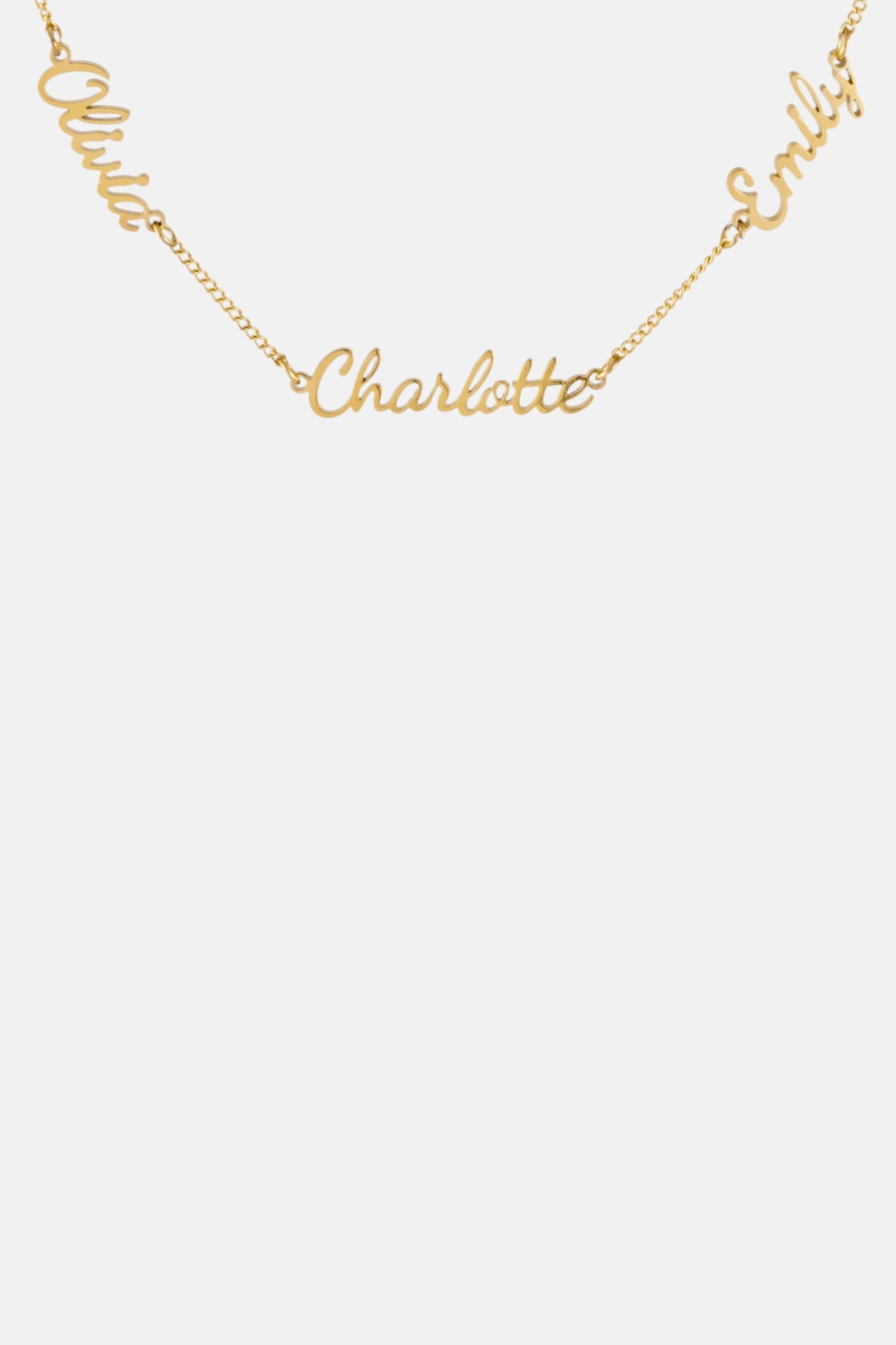 WATERPROOF GOLD THREE NAME NECKLACE