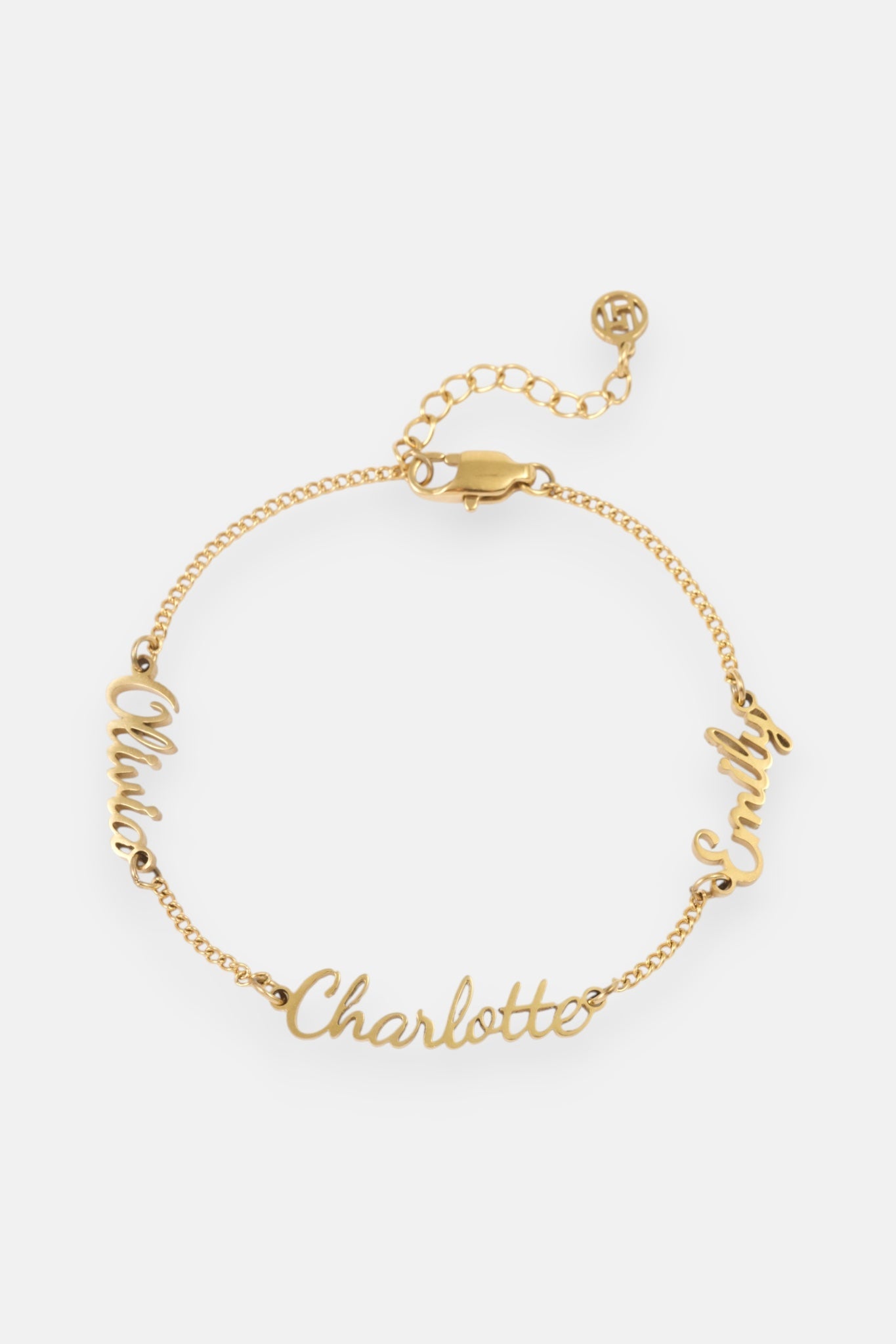 WATERPROOF 5mm GOLD THREE NAME BRACELET