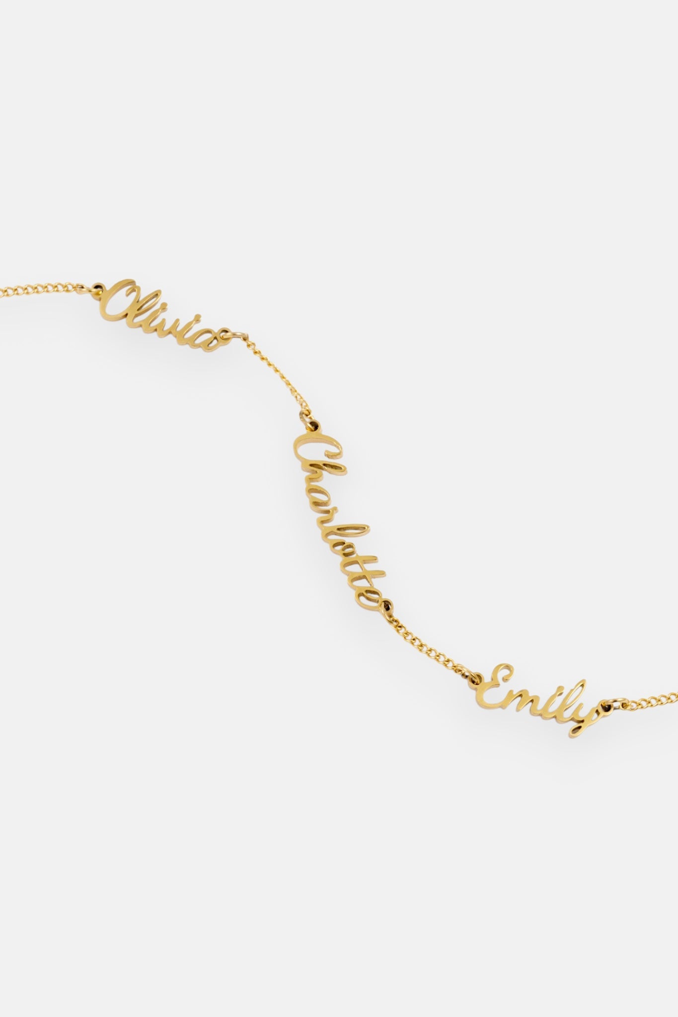 WATERPROOF 5mm GOLD THREE NAME BRACELET