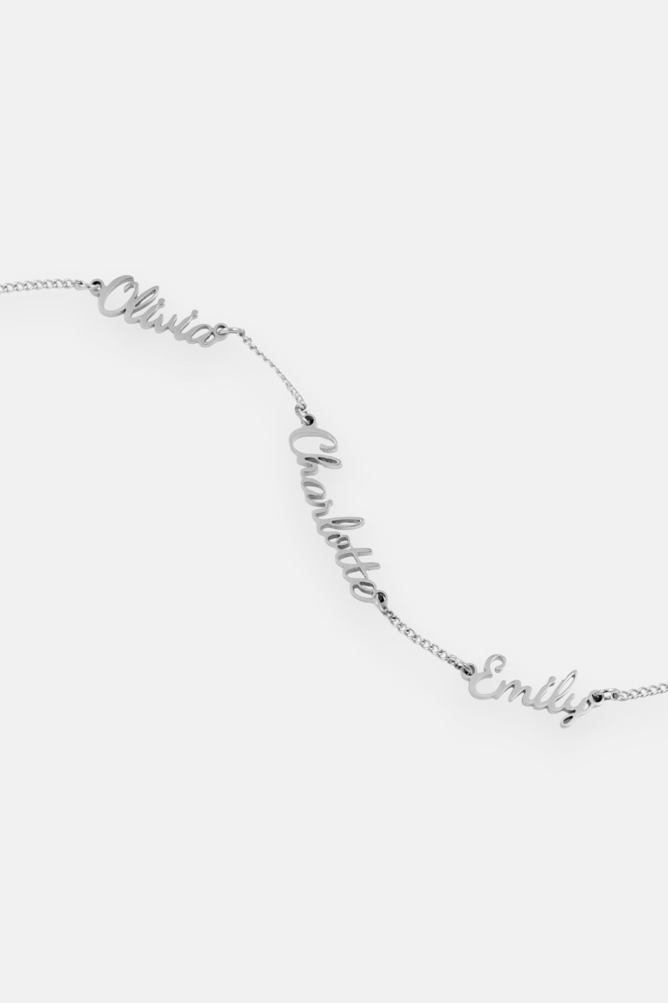 WATERPROOF 5mm SILVER THREE NAME BRACELET