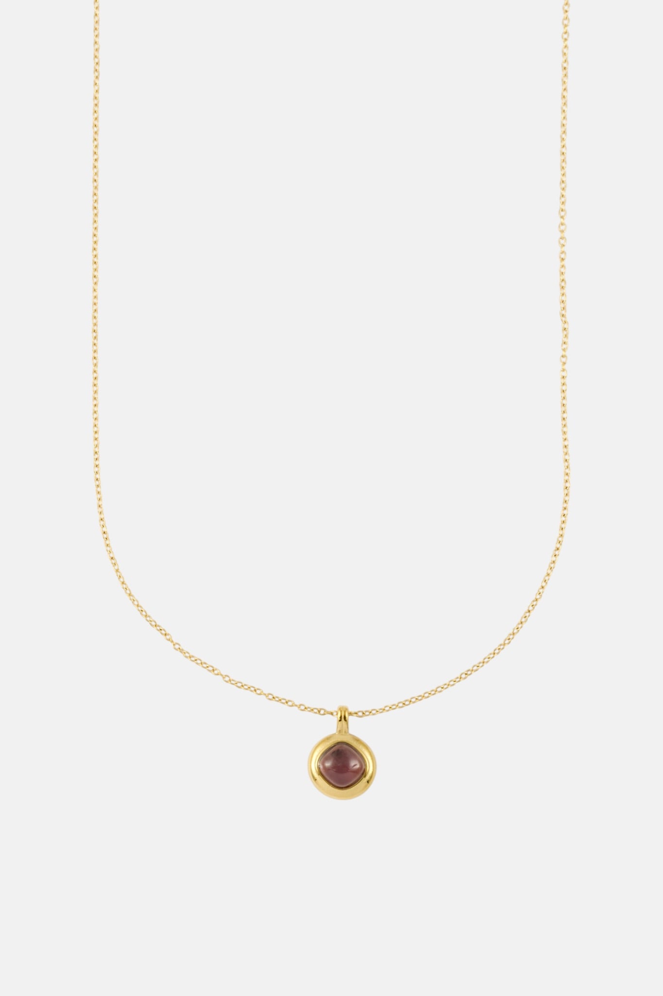 WATERPROOF GOLD AMETHYST PENDANT NECKLACE